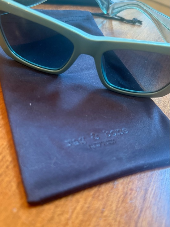 rag & bone Accessories - Designer rag & bone Matte Teal Rectangular Sunglasses